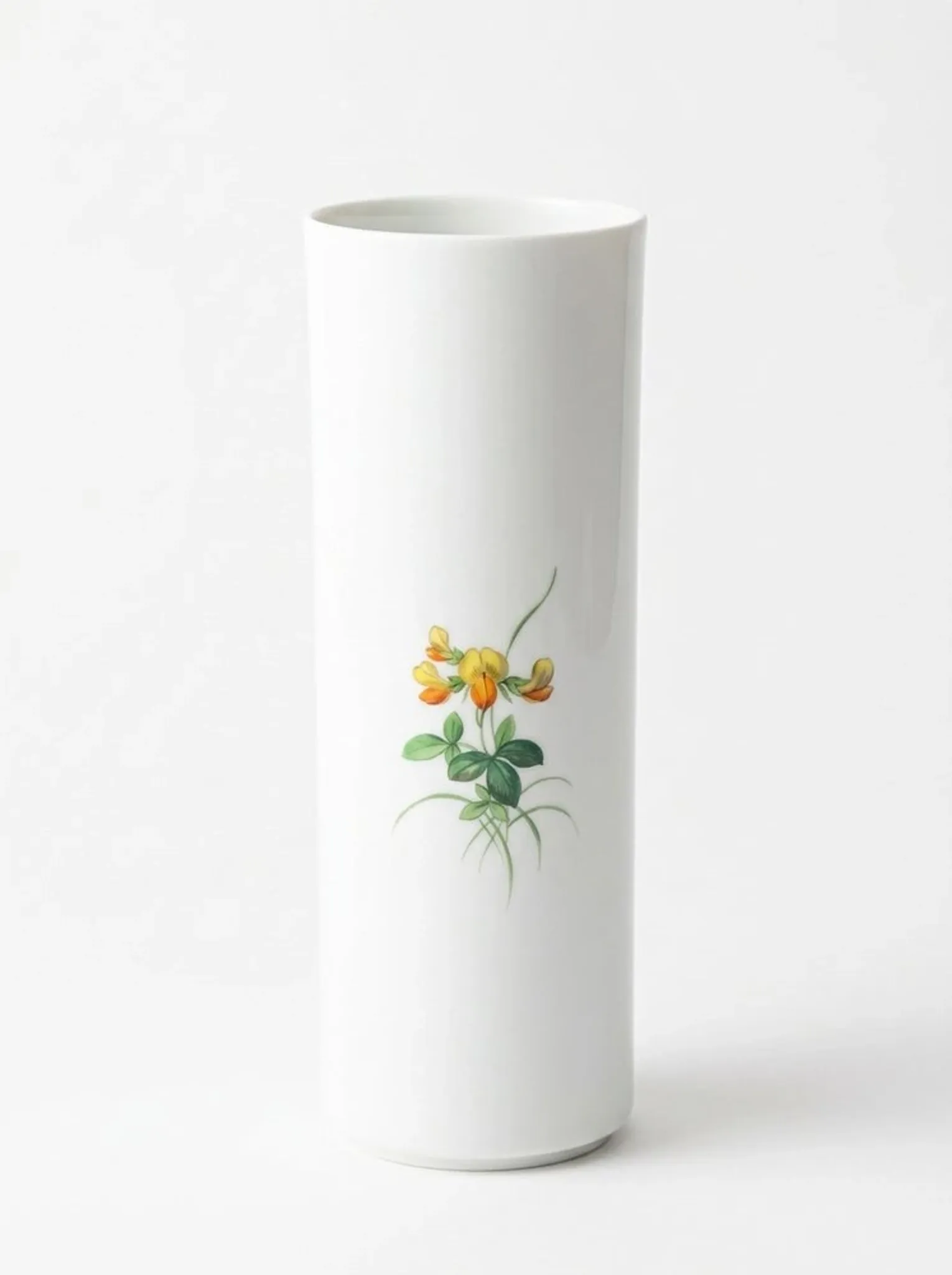 Cylindrical vase with wildflower decoration by Meissen, 1970s
