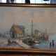Oil painting fishing edge signed p stirrat