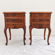 Pair of cherry wood bedside tables in Louis XV style with 3 drawers.