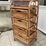 Vintage rattan chiffonier