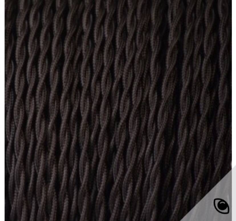 Wrought iron lamp, 2M fabric cable, conical lampshade
