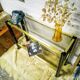 Vintage wooden console and smoked glass