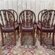 Suite de 6 chaises de style Louis XVI bordeaux