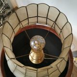 Brass lamp and mother-of-pearl lampshade circa 1970/80