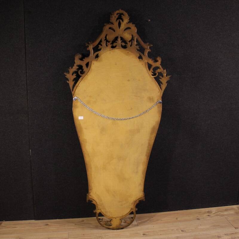 20th century Italian lacquered and gilded Louis XV style mirror