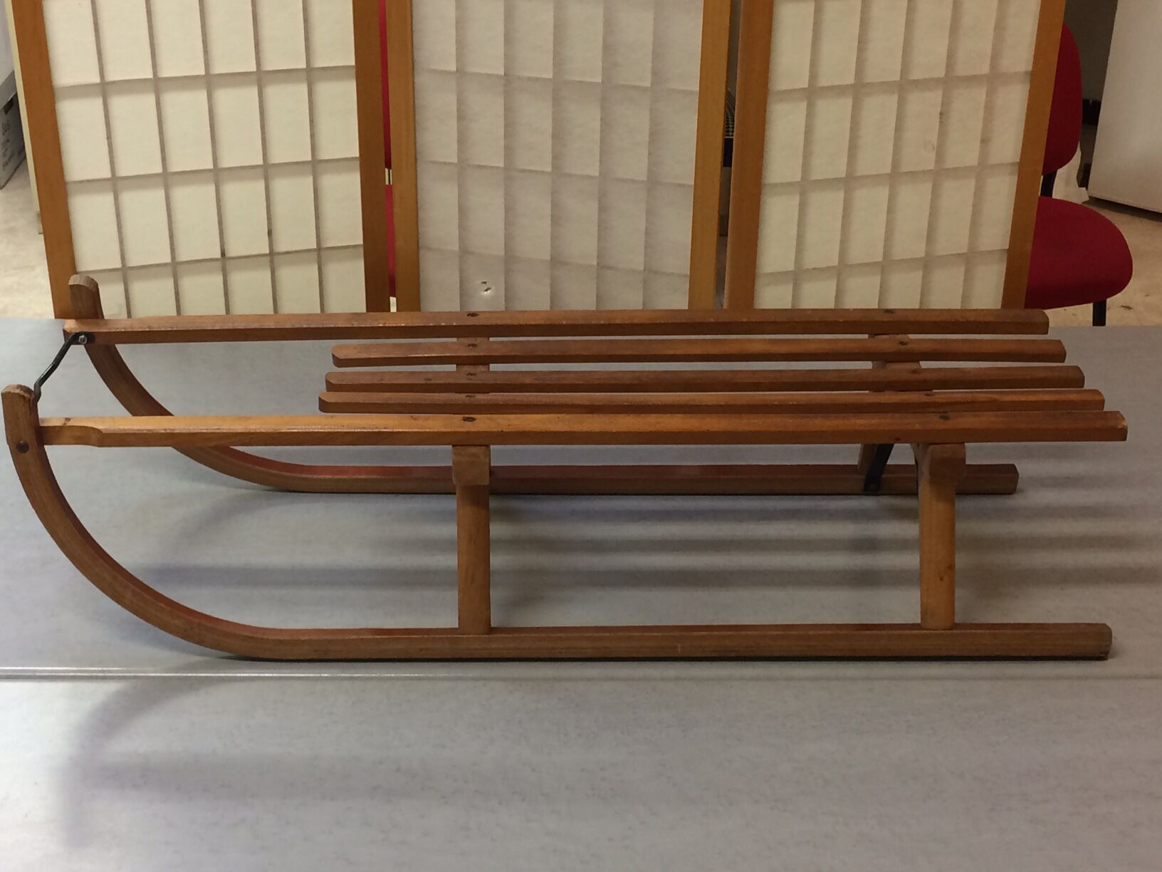 Vintage beech sledge Davos Germina 60/70 made in Gdr
