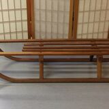 Vintage beech sledge Davos Germina 60/70 made in Gdr
