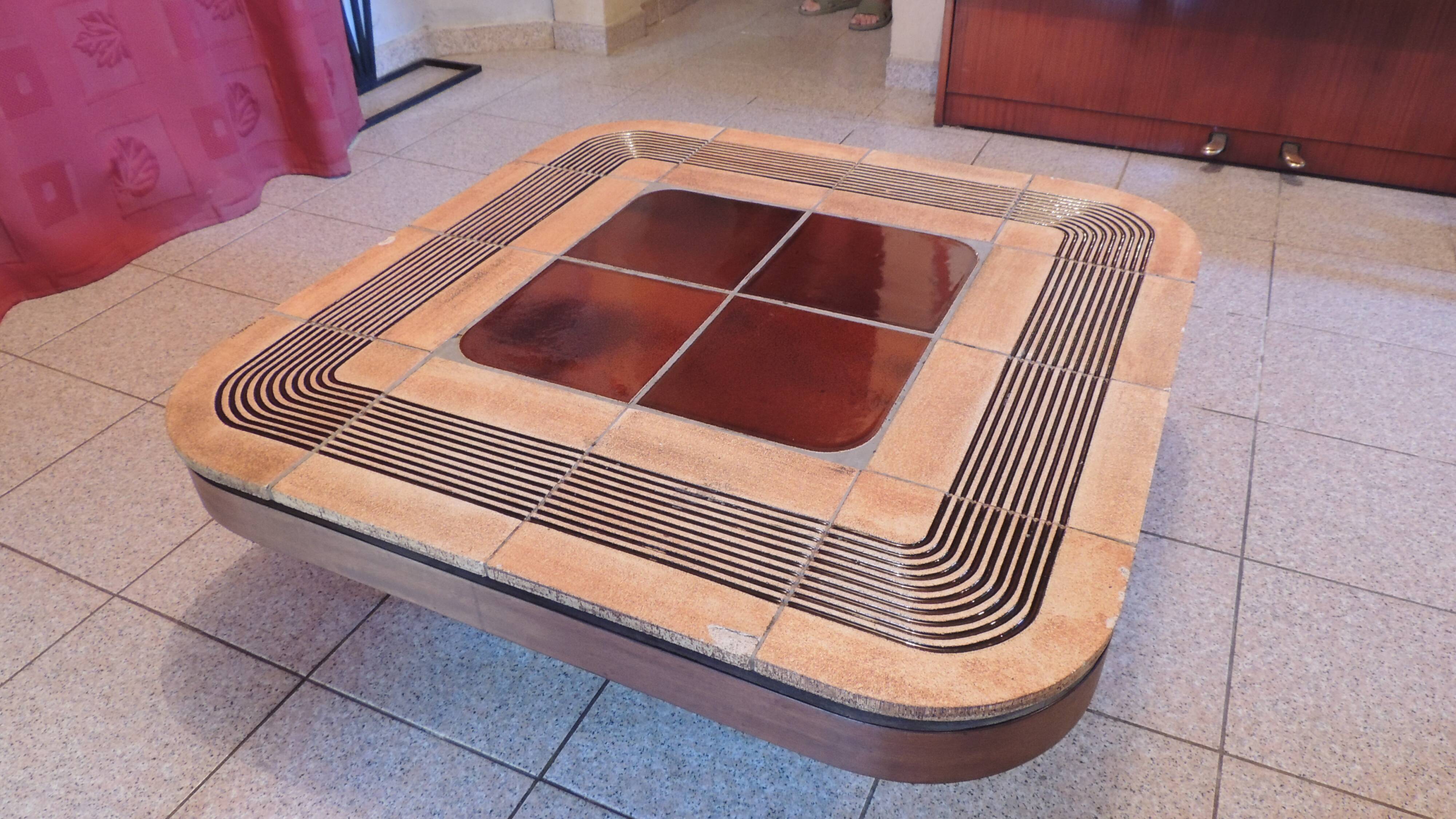 "Mambo" ceramic coffee table, Roger Capron, France, early 1970s