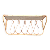 Vintage rattan wall shelf from the 60s