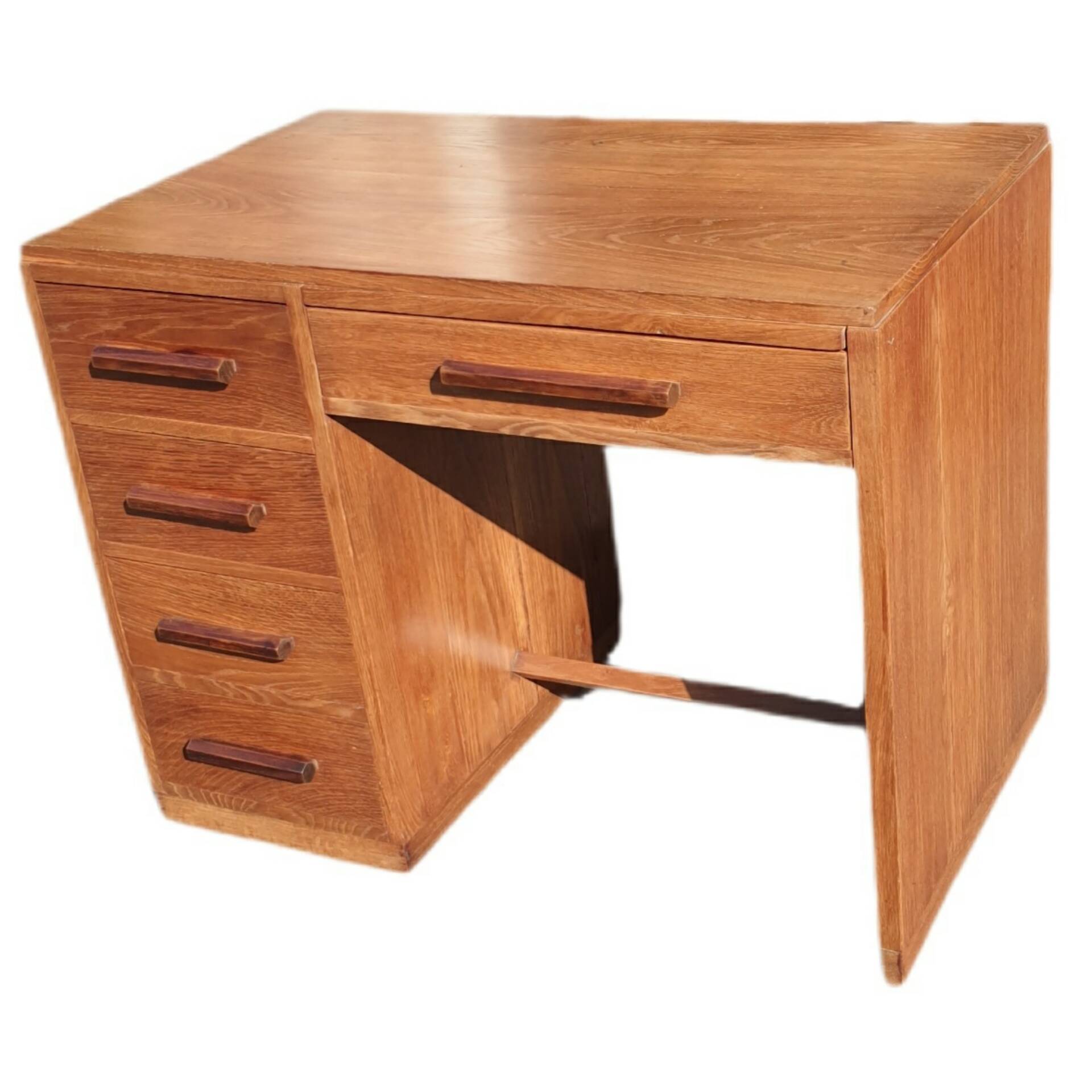 Bureau Art-Déco, en chêne, à caisson.