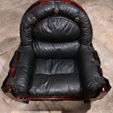 Fauteuil Lounge en Cuir "Rancero" de Luciano Frigerio - Design Italien des Années 1970