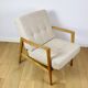 PRL armchair "Stefan" wooden oak vintage beige boucle