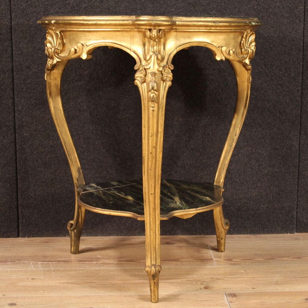 Gilded and lacquered faux marble living room coffee table