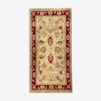 Handmade Ziegler Afghan Chobi carpet in wool 85x150cm