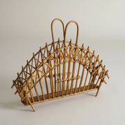 Mid-century rattan magazine holder