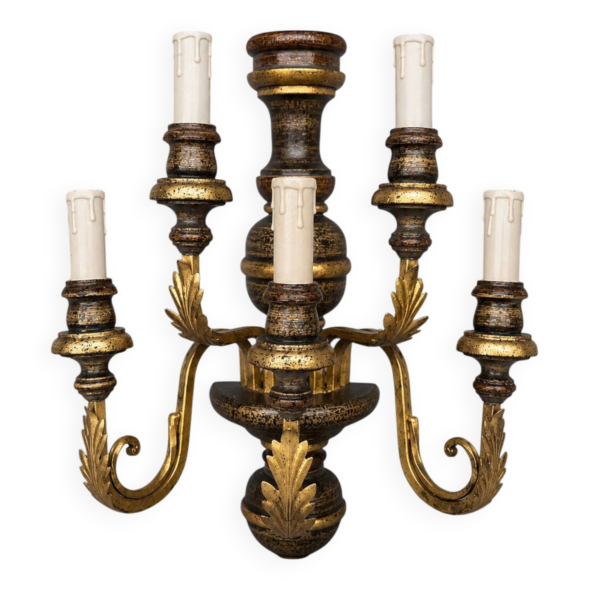 Italian baroque wall sconce. Wood, metal.