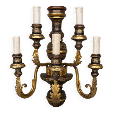 Italian baroque wall sconce. Wood, metal.