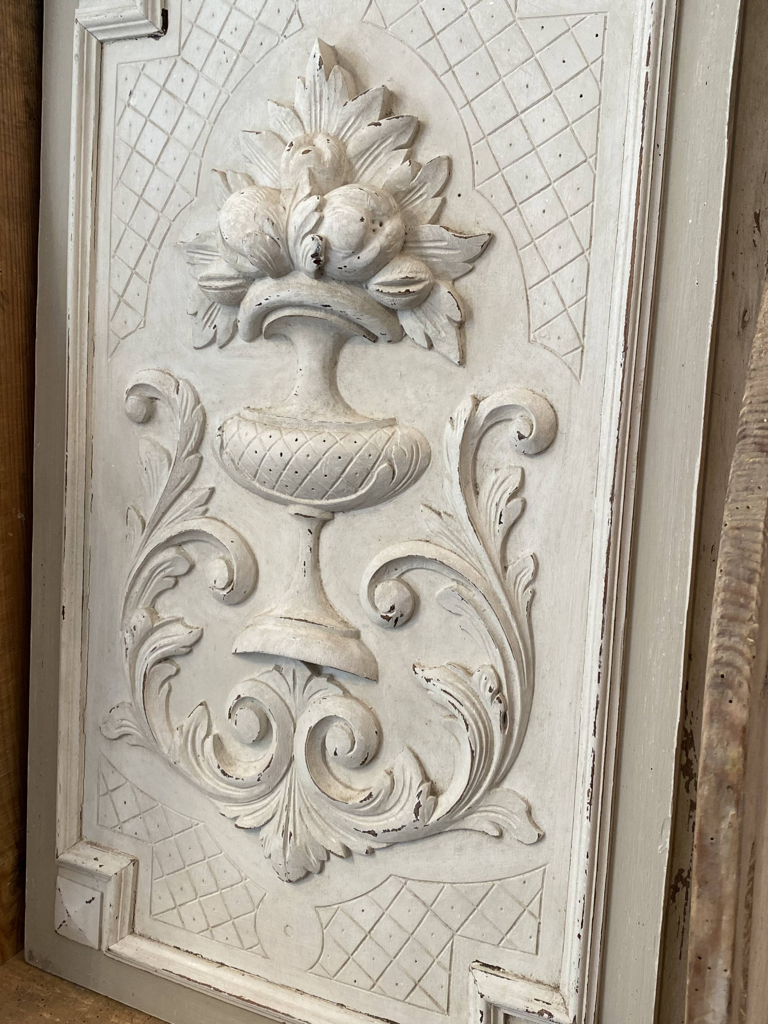Old carved panel with patina