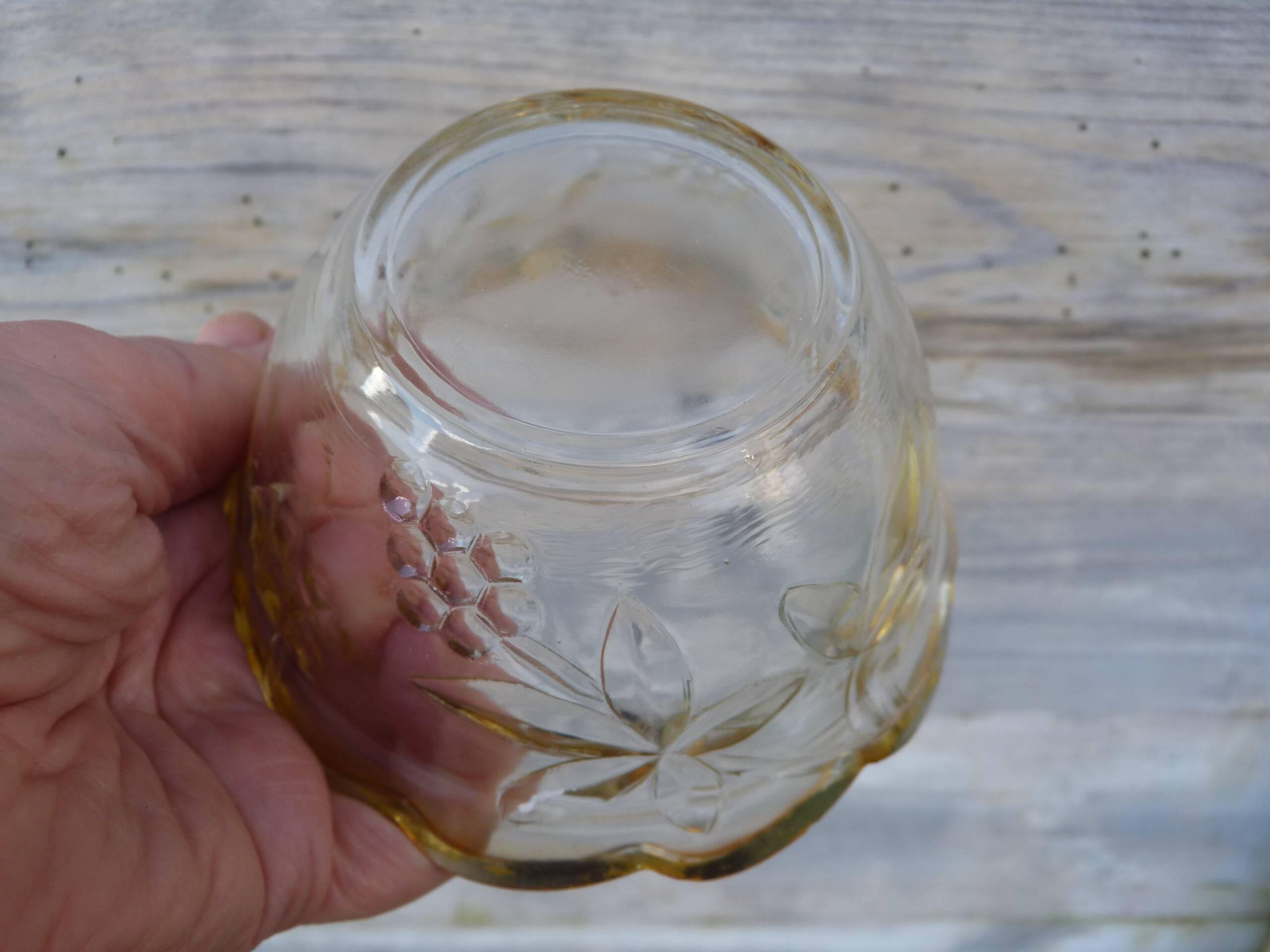 Cut glass candy box with golden edge