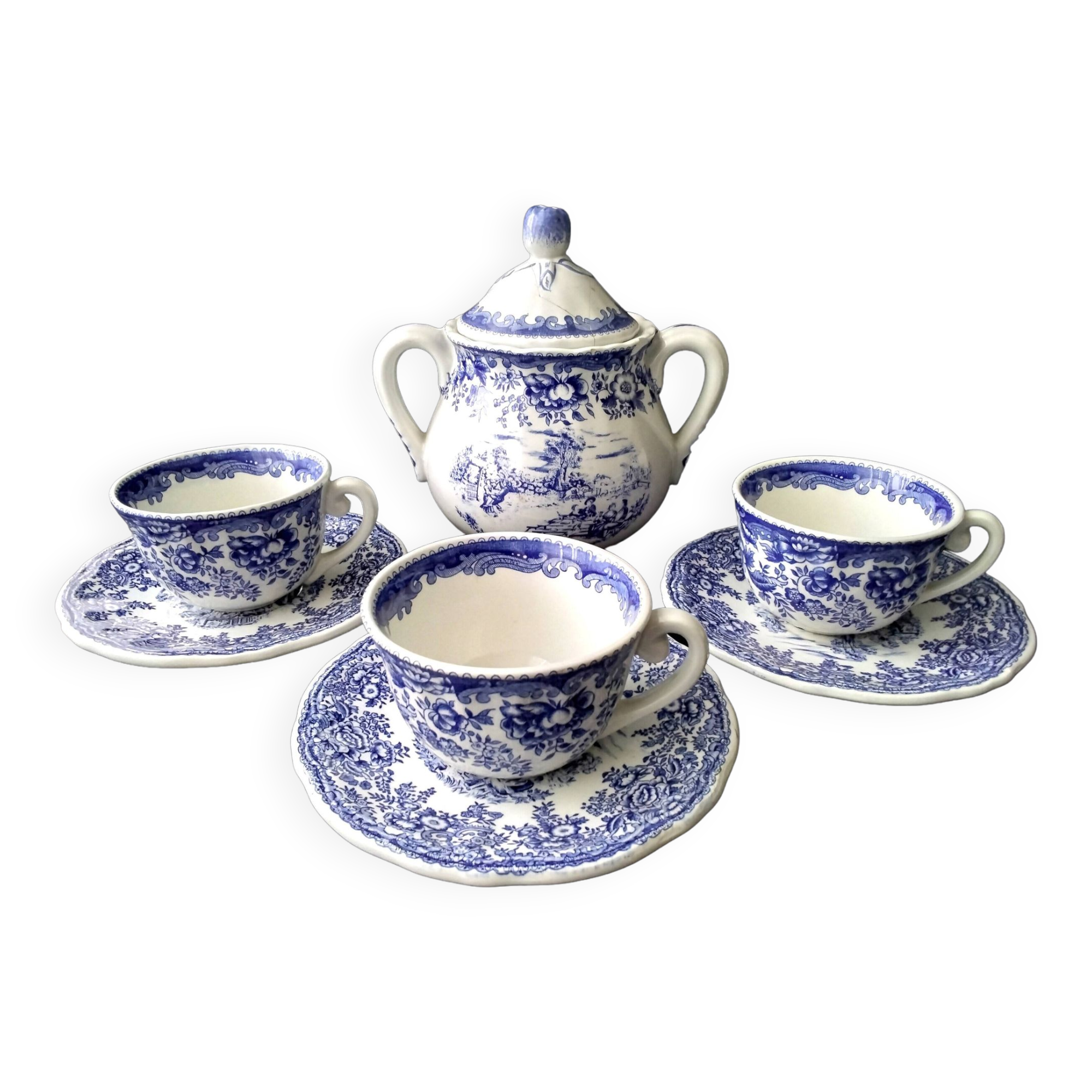 3 Lunéville KG earthenware coffee cups