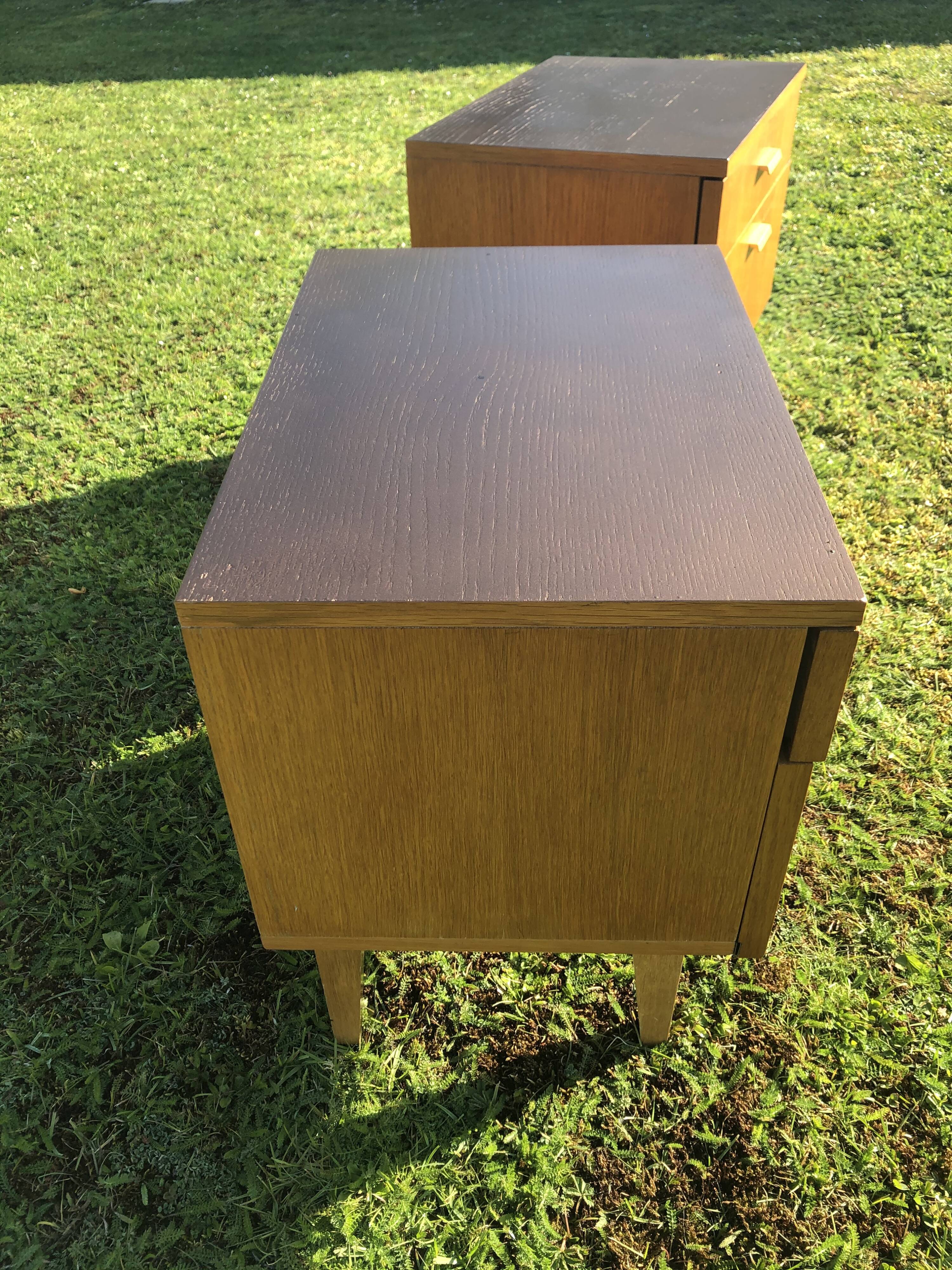 Vintage 1960s blond wood bedsides