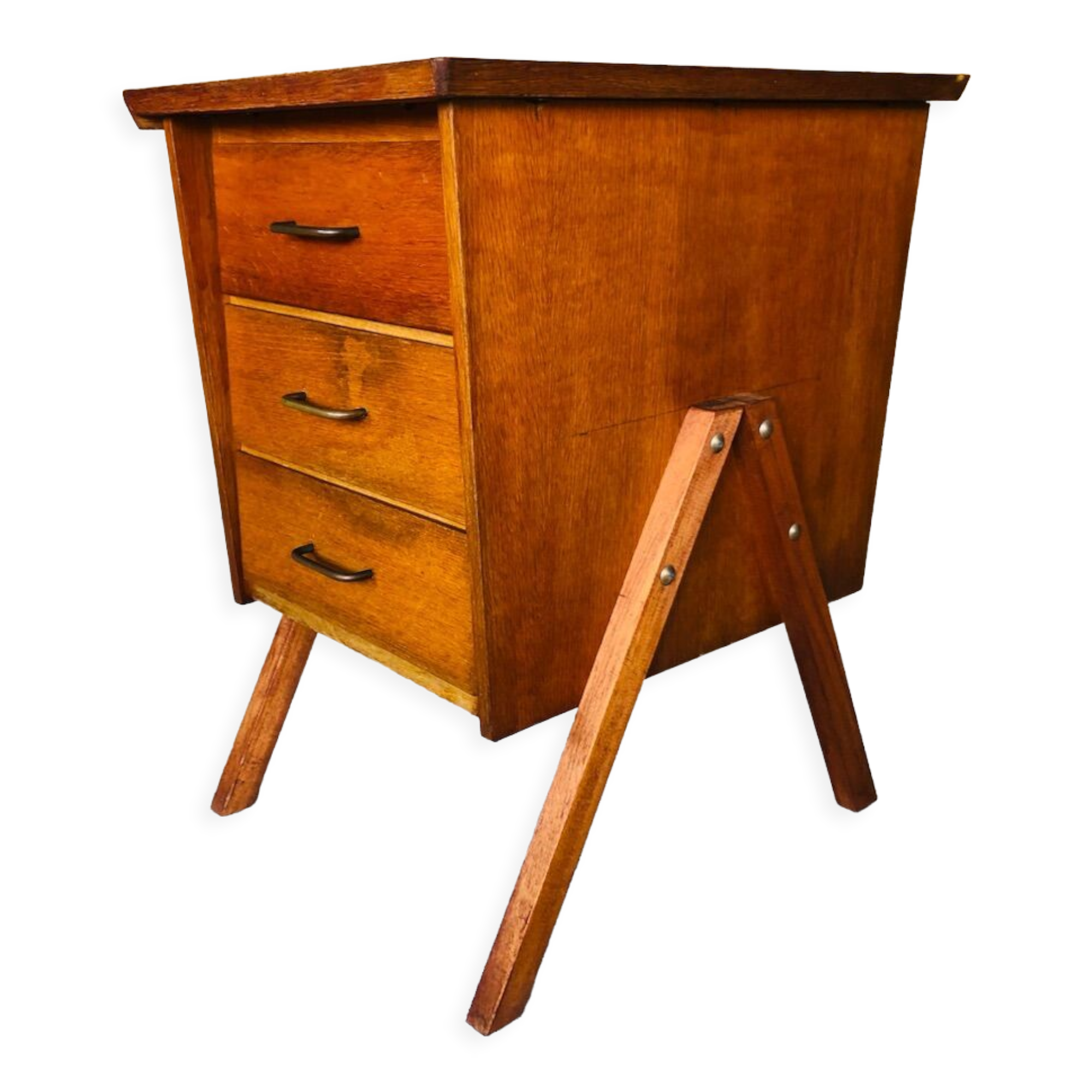 Vintage storage cabinet with 3 drawers, Circa 50's