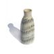 Handcrafted vase in ceramic enamelled enamelled ecru ethnic motif