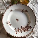 Old round dish Terre de fer Sarreguemines, model Carmen