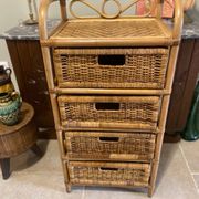 Storage furniture, rattan chest of drawers