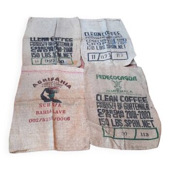 Lot de 4 sacs toile de jute