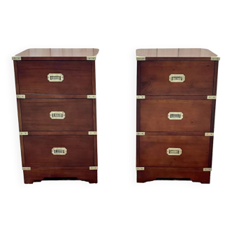 Pair of marine mahogany bedside tables