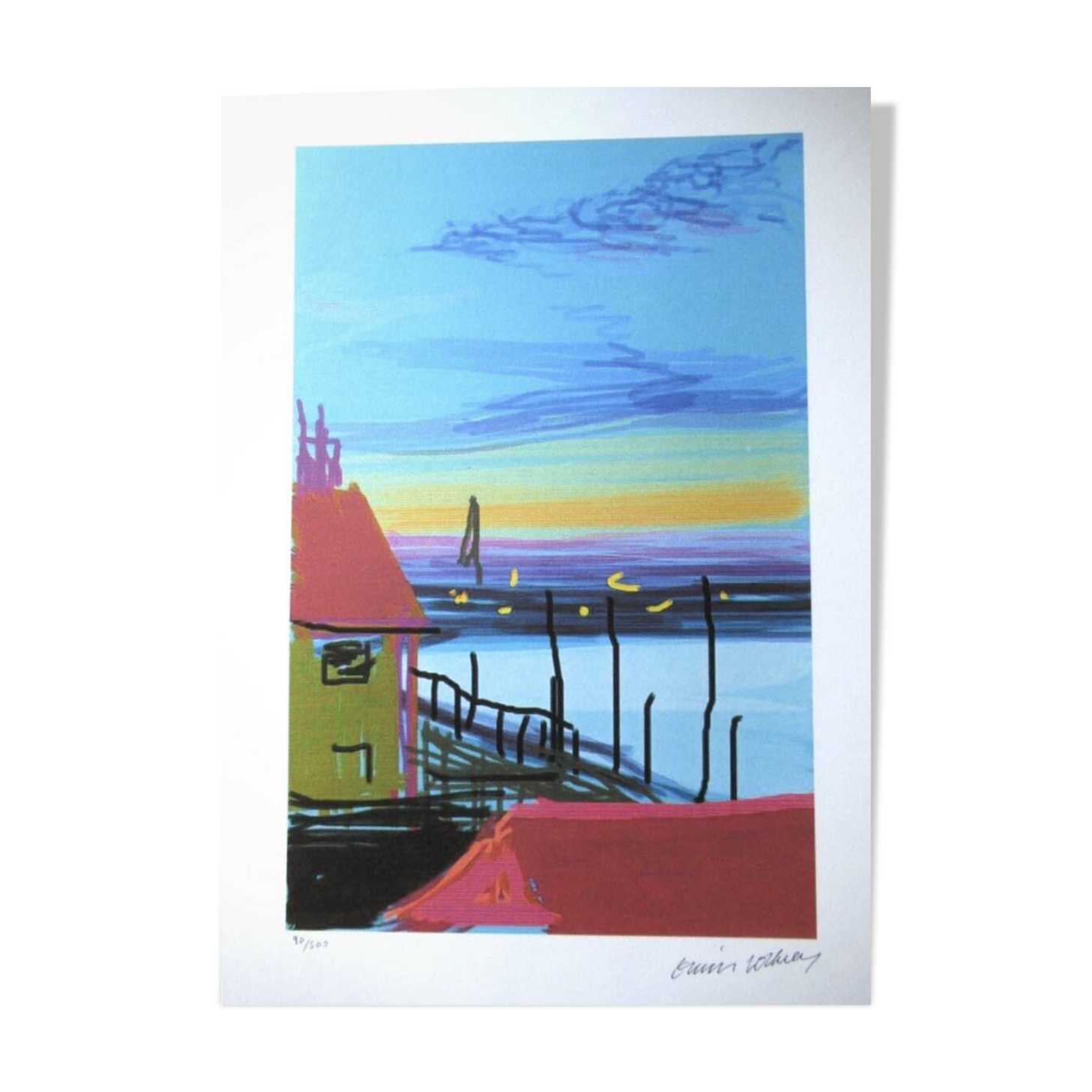 Lithograph by David Hockney, signed and numbered.