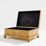 Coffre en marqueterie de bambou et laiton Galerie Maison & Jardin 1970