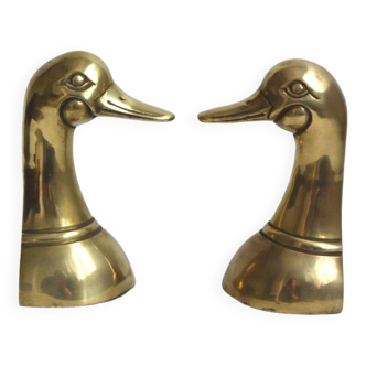 Brass duck bookends