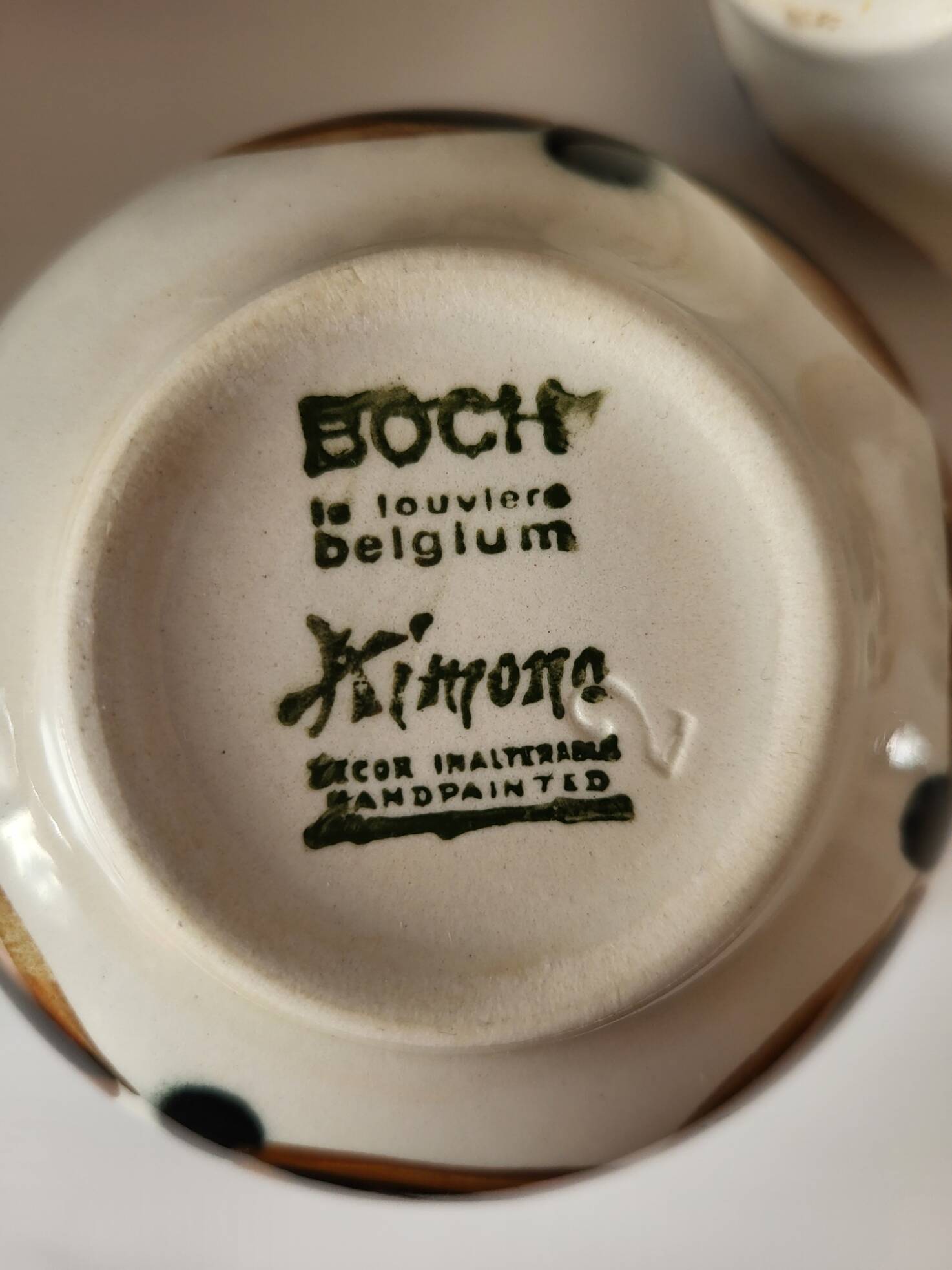 Boch la Louvière tea set, Kimono series, earthenware, Belgium 1970