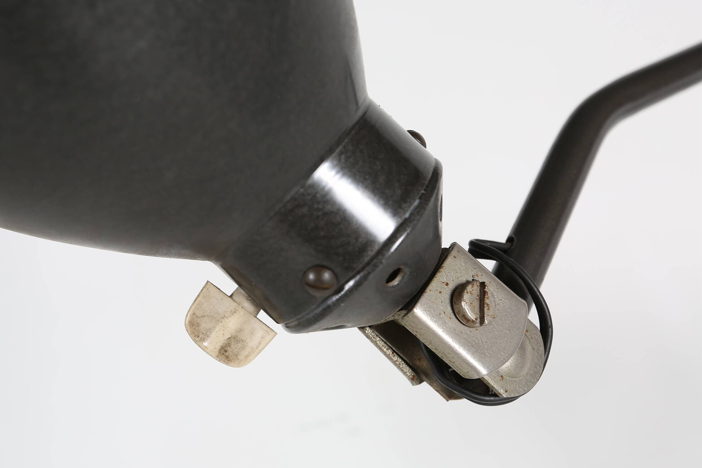 Bauhaus black metal agi belgium scissor wall lamp ca. 1920