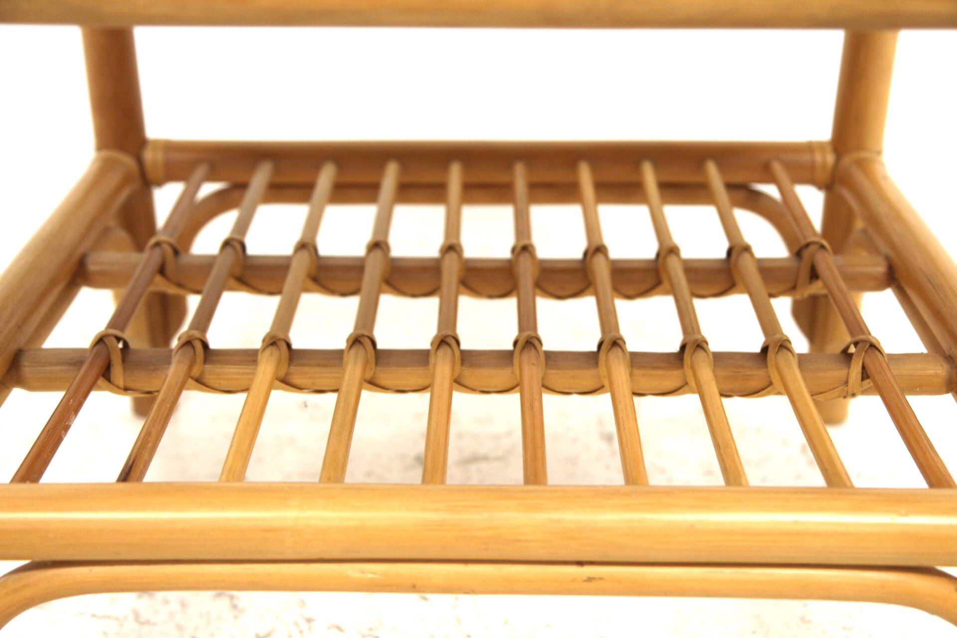 Set of 2 rattan bedside tables, Dux, Sweden, 1960