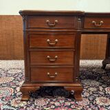 English Chesterfield desk with green leather
