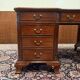 English Chesterfield desk with green leather