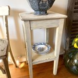 Table d’appoint vintage en bois ancien patiné