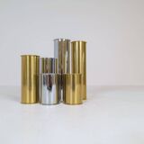 Modern Swedish candle holders in brass and steel, Englesson, Sweden, 1970s