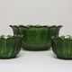 Ensemble de Trois Bols en Cristal Vert Milieu du Siècle, Italie, Années 1970