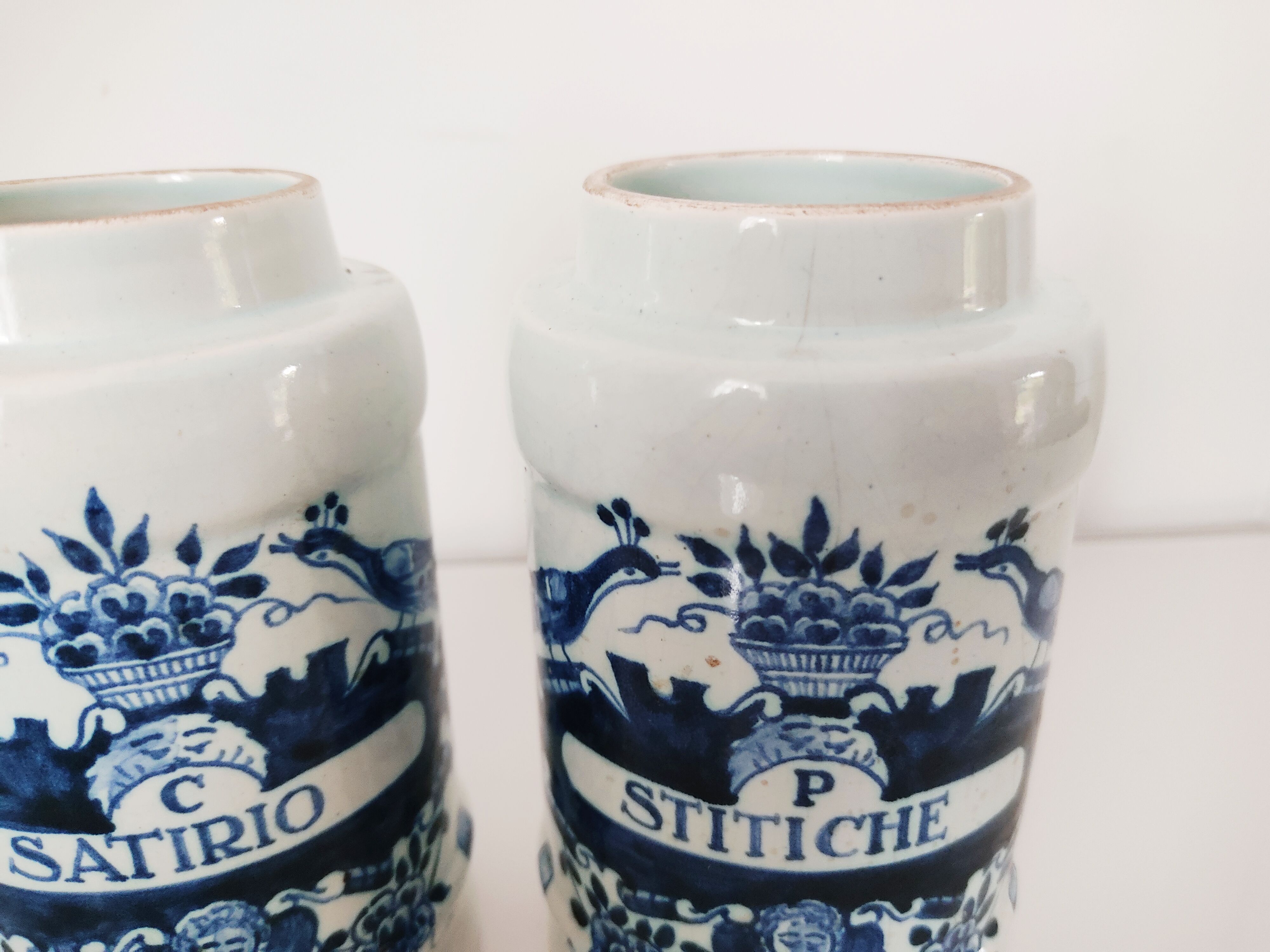 Oud Delft set of two pharmacy jars
