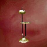 Art Deco floor ashtray in brass and metal