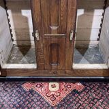 Glacière début XXème en chêne et dessus marbre