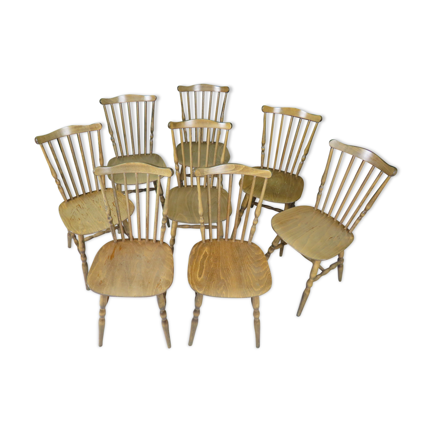 Suite of 8 chairs bistro model Tacoma Baumann