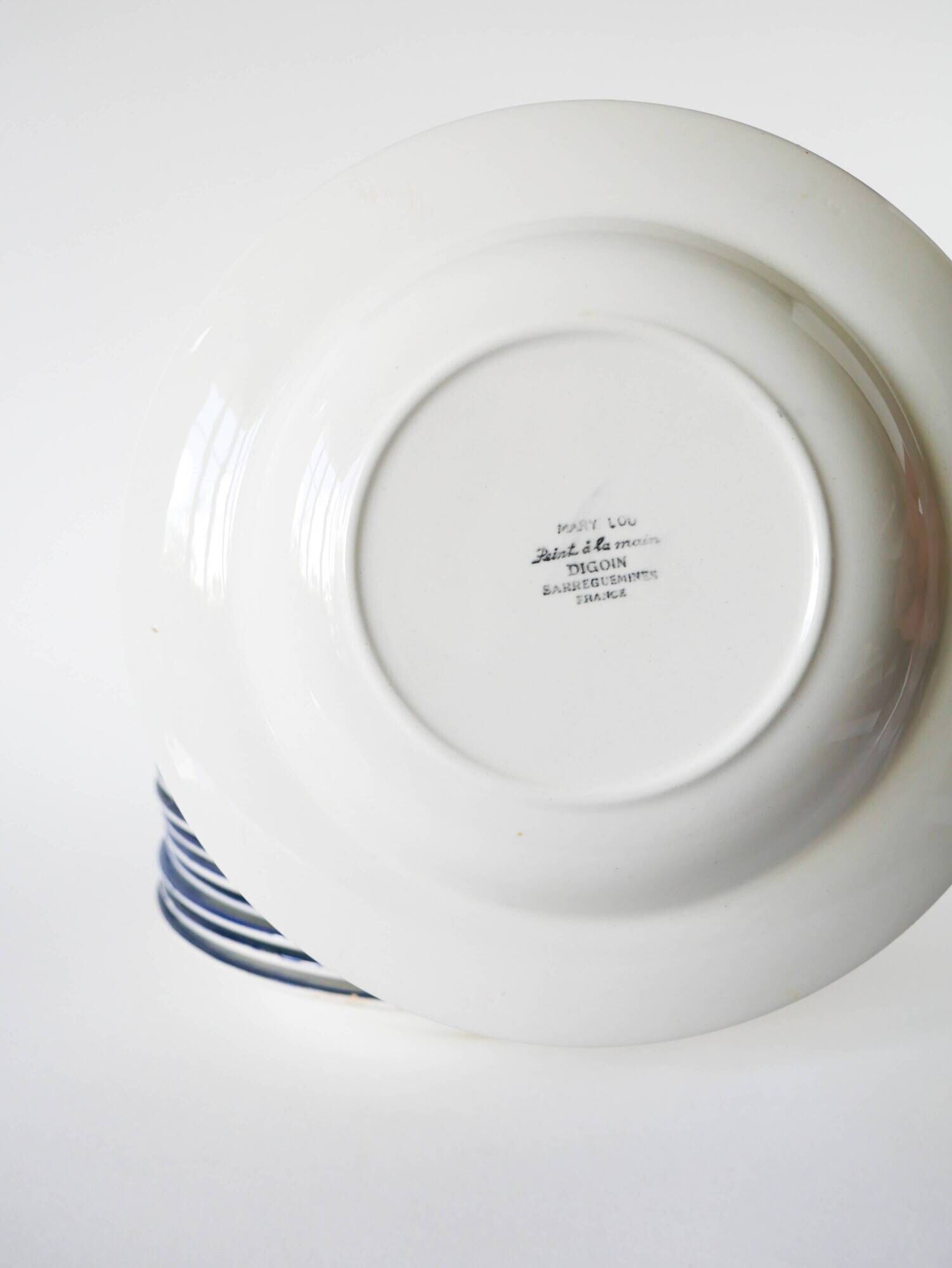 Set of 9 Digoin Sarreguemines soup plates, Mary-Lou model, 1940