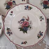 Set of 7 dessert plates in Sarreguemines earthenware model Agreste