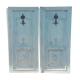Pair of old door painted in carved wood