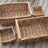 Set of four wicker baskets